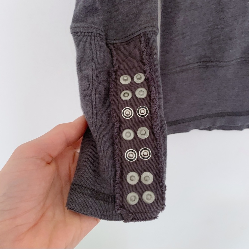 Free People Patchwork Thermal With Button Cuff - image 6